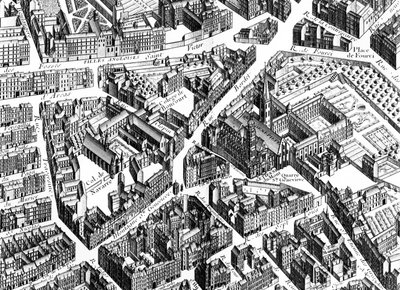 The Sainte-Geneviève area, Paris, detail from the Plan of Paris, known as the Plan de Turgot, engraved by Claude Lucas (detail) by Louis Bretez